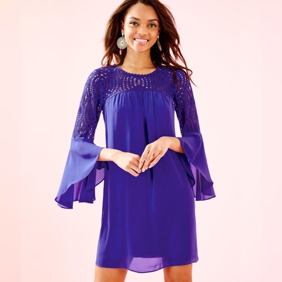 Lilly Pulitzer Dresses & Skirts - Lilly Pulitzer | Amenna Lace Bell Sleeve Dress 8
